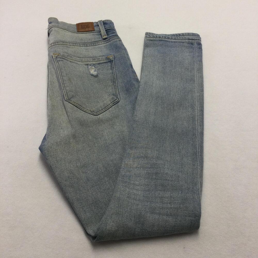 BDG Twig High Rise Skinny Jeans Womens 27 Blue Light Wash Distressed Stretch